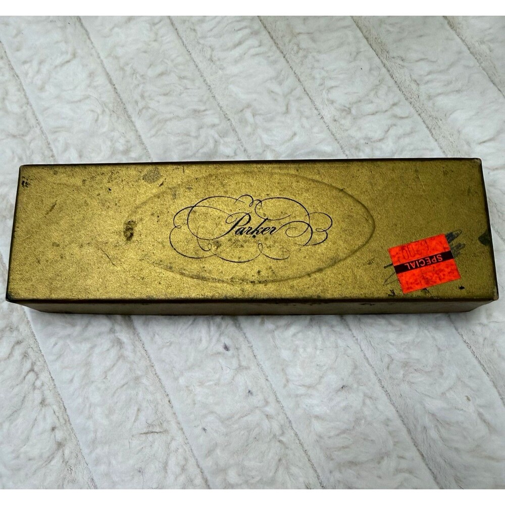 Vintage Parker 51 Special Fountain Pen Black Stainless Steel Cap Original Box